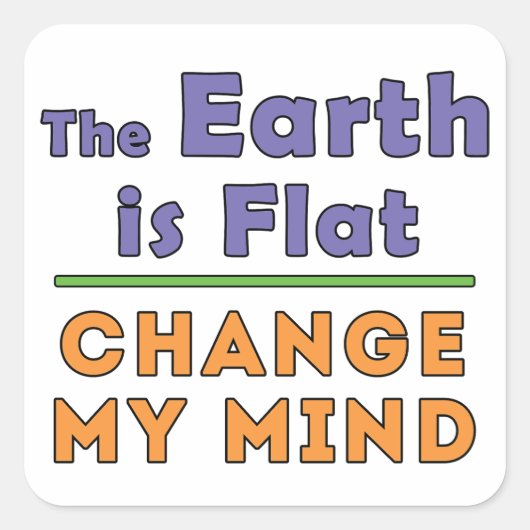 Sticker Carré Terre plate (Devant)