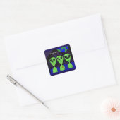 Sticker Carré Terre spatiale Alien UFO Martian (Enveloppe)