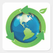 Sticker Carré Terre verte (Devant)