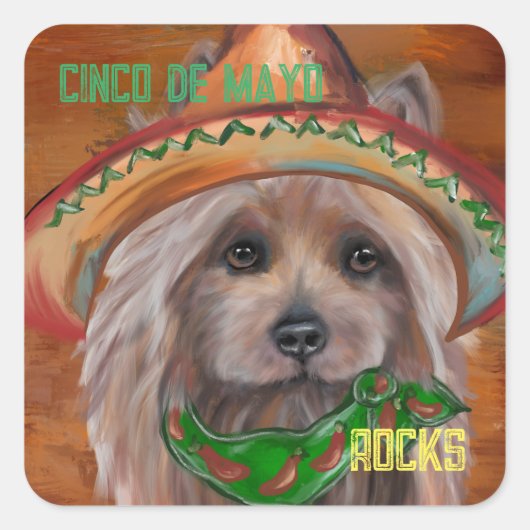 STICKER CARRÉ TERRIER AUSTRALIEN (Devant)