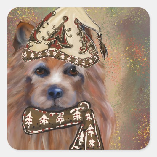 STICKER CARRÉ TERRIER AUSTRALIEN (Devant)