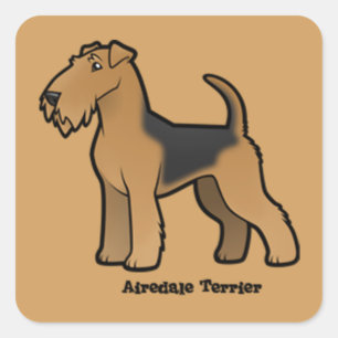 Sticker Carré terrier d'airedale
