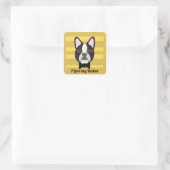 Sticker Carré Terrier de Boston (Sac)