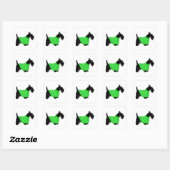 Sticker Carré Térrier écossais en pull (Feuille)