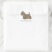 Sticker Carré Terrier Écossais Impression Guépard (Sac)