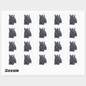 Sticker Carré Terrier Écossais joueur (Feuille)