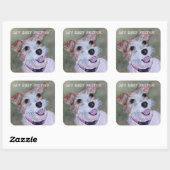 Sticker Carré TERRIER MIXTE Brown ET BLANC | (Feuille)