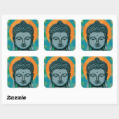 Sticker Carré Tête de bouddha zen (Feuille)