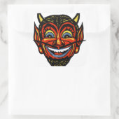 Sticker Carré Tête de diable d'Halloween vintage (Sac)