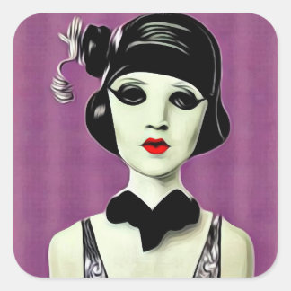 Sticker Carré Tête de mannequin Art déco en papier peint