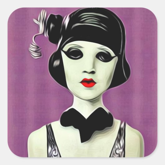 Sticker Carré Tête de mannequin Art déco en papier peint (Devant)