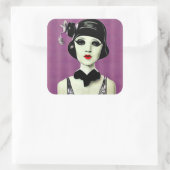 Sticker Carré Tête de mannequin Art déco en papier peint (Sac)