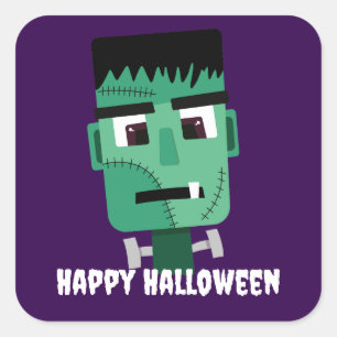 Sticker Carré Tête de monstre de Frankenstein