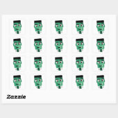 Sticker Carré Tête de monstre de Frankenstein (Feuille)