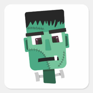 Sticker Carré Tête de monstre de Frankenstein