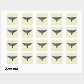 Sticker Carré Tête de mort, alias Sphinx atropo moth (Feuille)