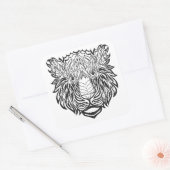 Sticker Carré Tête de tigre de style (Enveloppe)