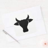 Sticker Carré Tête de vache Silhouette (Enveloppe)