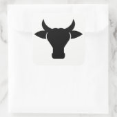 Sticker Carré Tête de vache Silhouette (Sac)