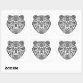 Sticker Carré Tête d'ours de style (Feuille)