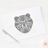 Sticker Carré Tête d'ours de style (Enveloppe)