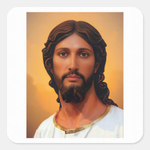 Sticker Carré Tête du Christ par Mark Edward Westerfield d'après