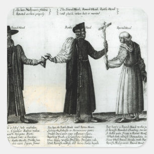 Sticker Carré Tête du lecteur de son, Rattlehead, Roundhead