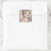 Sticker Carré Tête d'une jeune fille (Sac)