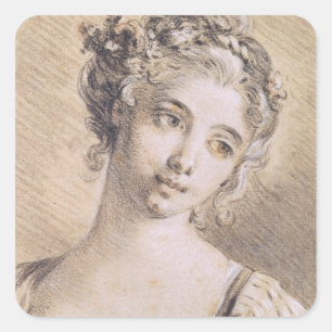 Sticker Carré Tête d'une jeune fille