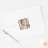 Sticker Carré Tête d'une jeune fille (Enveloppe)