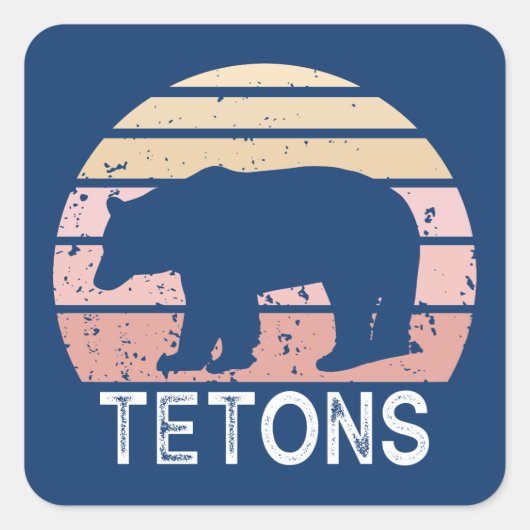 Sticker Carré Tétons Ours rétro (Devant)