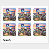 Sticker Carré Texas BBQ Party 4 (Feuille)