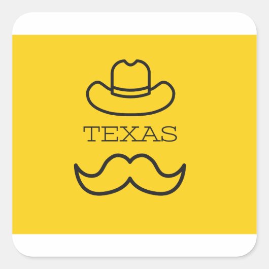 Sticker Carré Texas en jaune 2 (Devant)