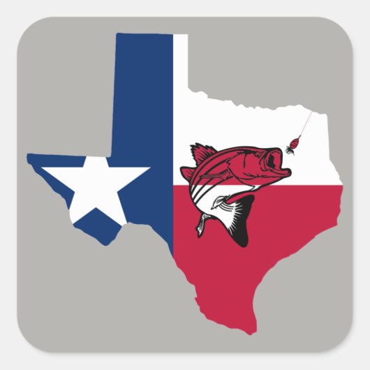 Sticker Carré Texas Fishing (Devant)