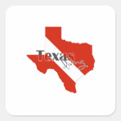 Sticker Carré Texas Formé Plongée Drapeau Texan Divers Plongée (Devant)