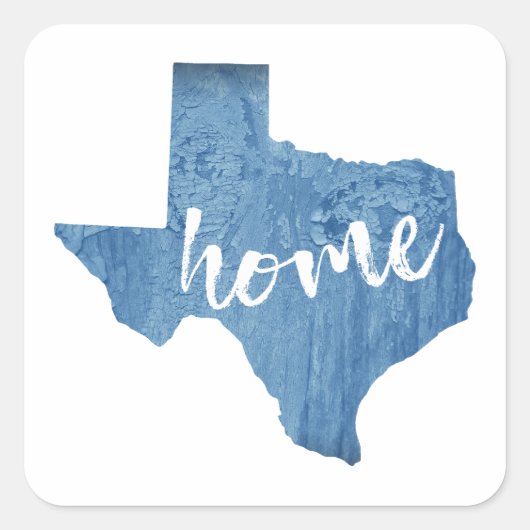 Sticker Carré Texas Home Wood Grain (Devant)