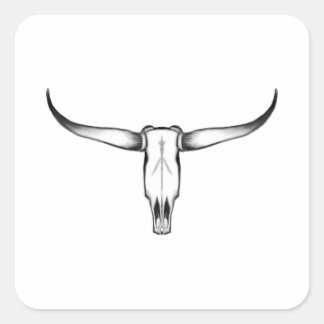 Sticker Carré Texas Longhorn Coussin crâne