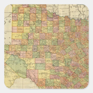 Sticker Carré Texas par Rand McNally