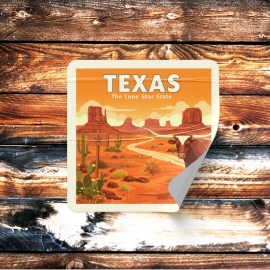 Sticker Carré Texas vintage