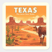 Sticker Carré Texas vintage (Devant)