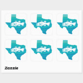 Sticker Carré Texas Wave Fishing (Feuille)
