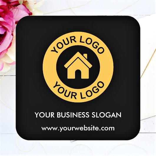 Sticker Carré Texte de logo d'entreprise sur mesure Slogan