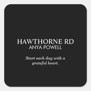 Sticker Carré Texte de nom de logo d'entreprise personnalisé Typ