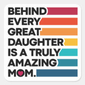 Sticker Carré Texte d'expression de conception mignonne pour la (Devant)