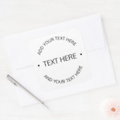 Sticker Carré Texte éditable Simple Moderne | Blanc & Noir (Enveloppe)