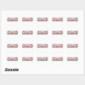 Sticker Carré Texte en couche OMG (Feuille)