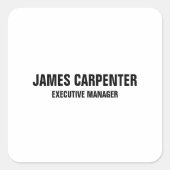 Sticker Carré Texte en gras noir blanc moderne (Devant)