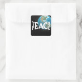 Sticker Carré Texte et étoiles "Apprenez la paix" (Sac)