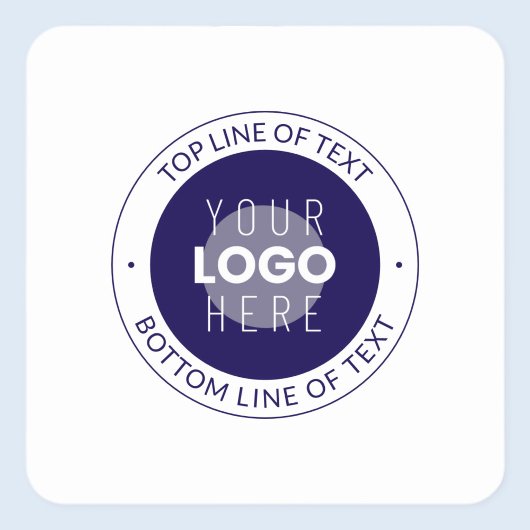 Sticker Carré Texte et logo personnalisables | Bleu foncé violet
