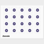 Sticker Carré Texte et logo personnalisables | Bleu foncé violet (Feuille)